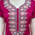 Hot Pink Delicate Embroidered Alpine Nighty
