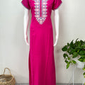 Hot Pink Delicate Embroidered Alpine Nighty
