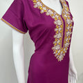 Purple Graceful Alpine Nightgown with Embroidery