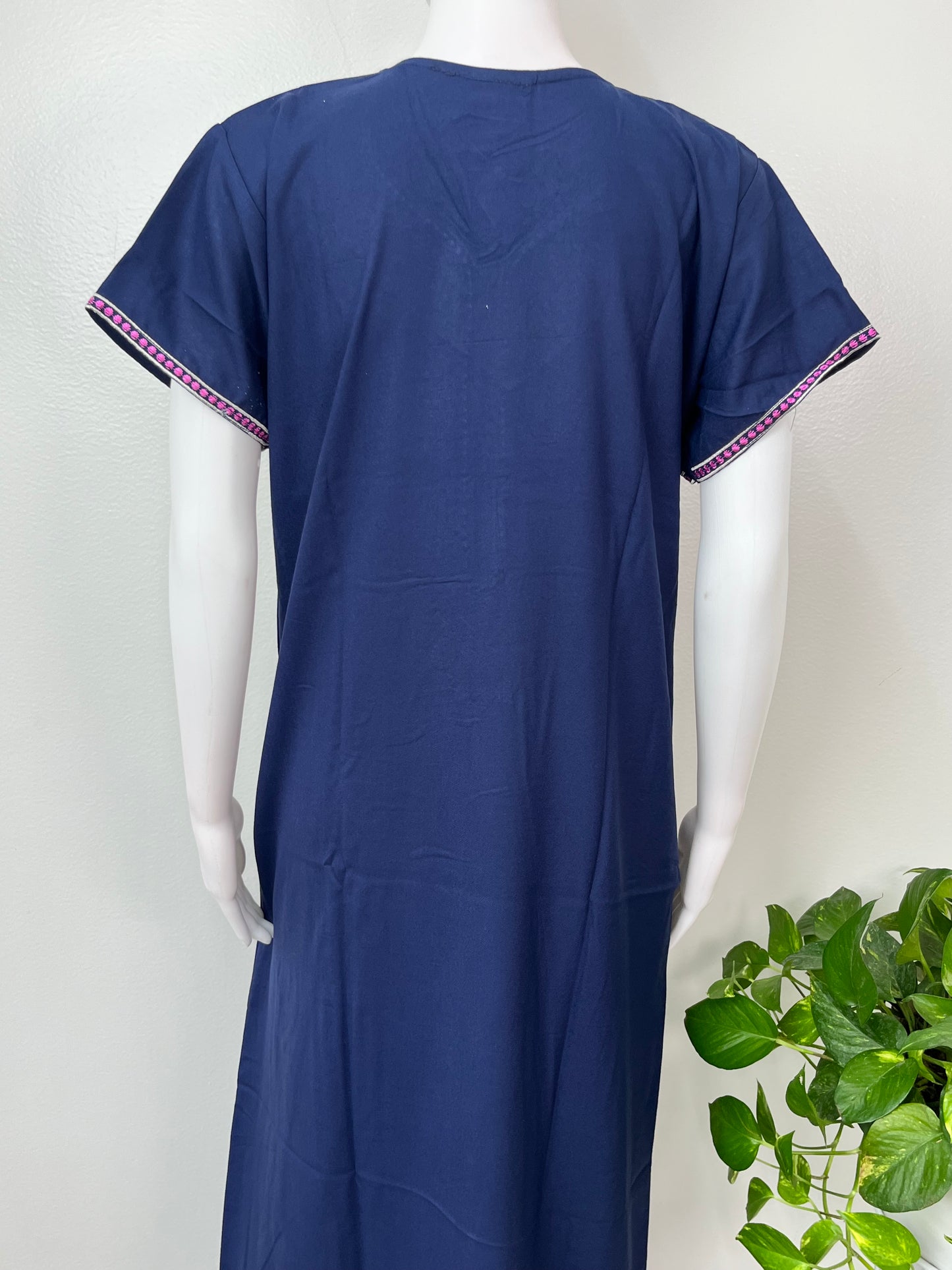 Navy Blue Timeless Embroidered Alpine Nightgown