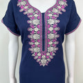 Navy Blue Timeless Embroidered Alpine Nightgown