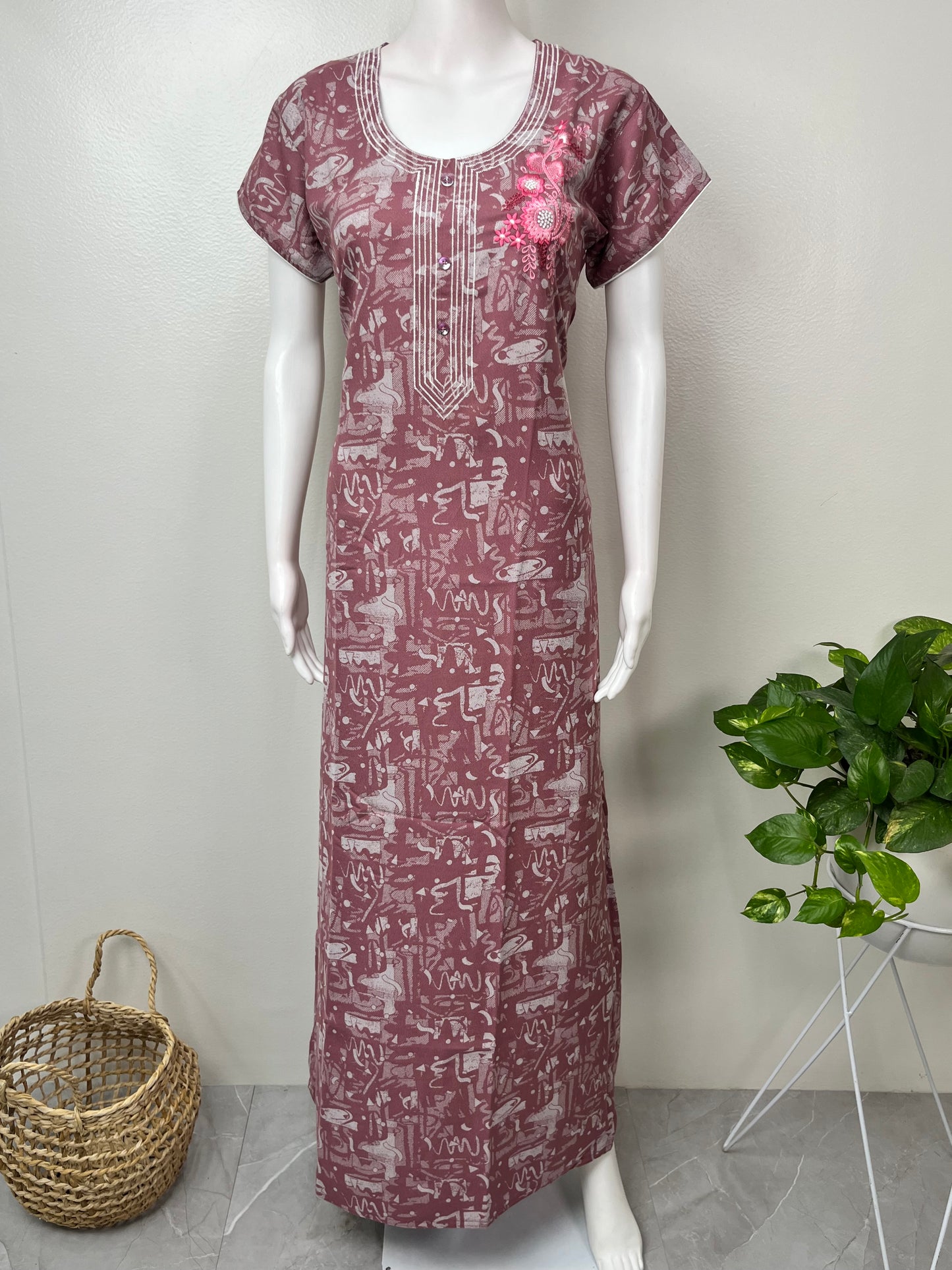 Printed Alpine Nightgown Elegant & Long-Lasting