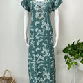 Green Alpine Fabric Embroidered Nighty