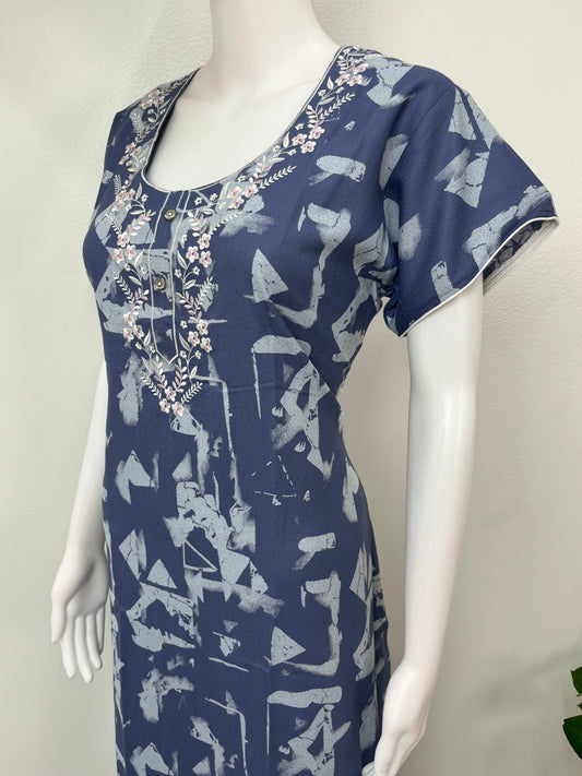 Lavender Digital Print Alpine Fabric Nightgown