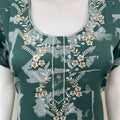 Green Alpine Fabric Embroidered Nighty