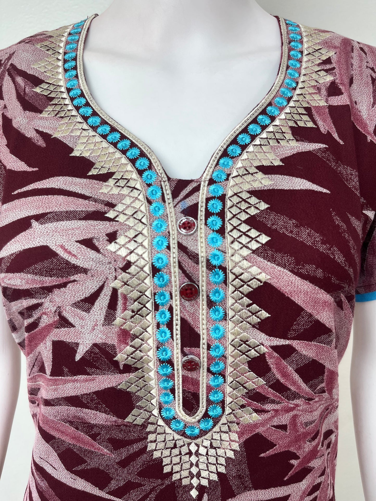 Maroon Alpine Fabric Nightgown Soft & Breathable