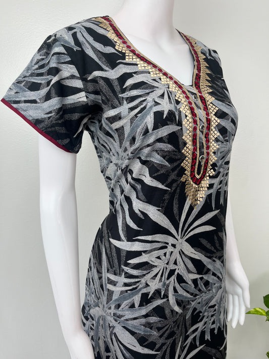 Black & Gold Premium Alpine Fabric Nighty