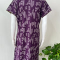 Purple Delicate Embroidery Alpine Fabric Nighty