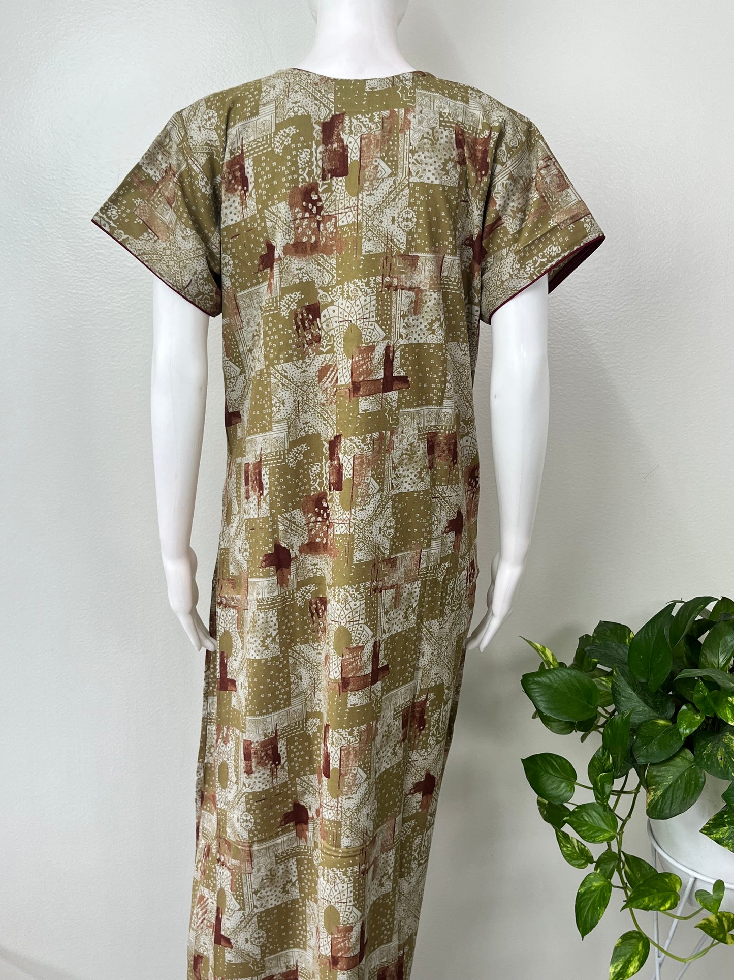 Olive Green Alpine Bliss Embroidered Nightgown