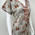 Gray Delicate Embroidery Alpine Fabric Nightgown