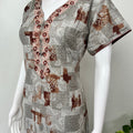 Gray Delicate Embroidery Alpine Fabric Nightgown