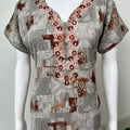 Gray Delicate Embroidery Alpine Fabric Nightgown