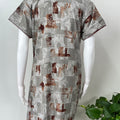 Gray Delicate Embroidery Alpine Fabric Nightgown