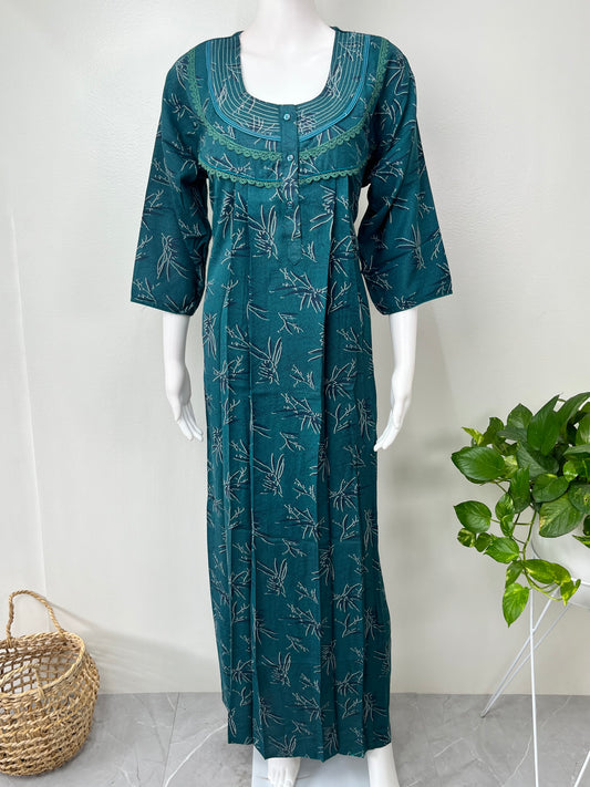 Dark Green Alpine Nighty with 3/4 Sleeves