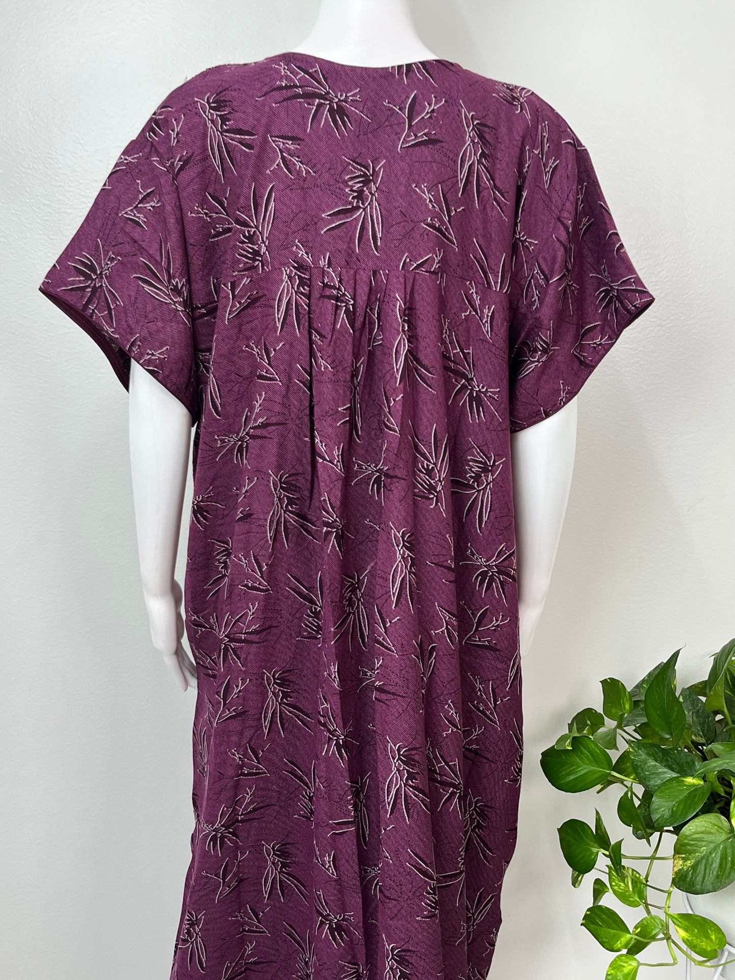 Magenta Printed Alpine Nighty for Women