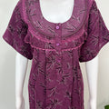 Magenta Printed Alpine Nighty for Women