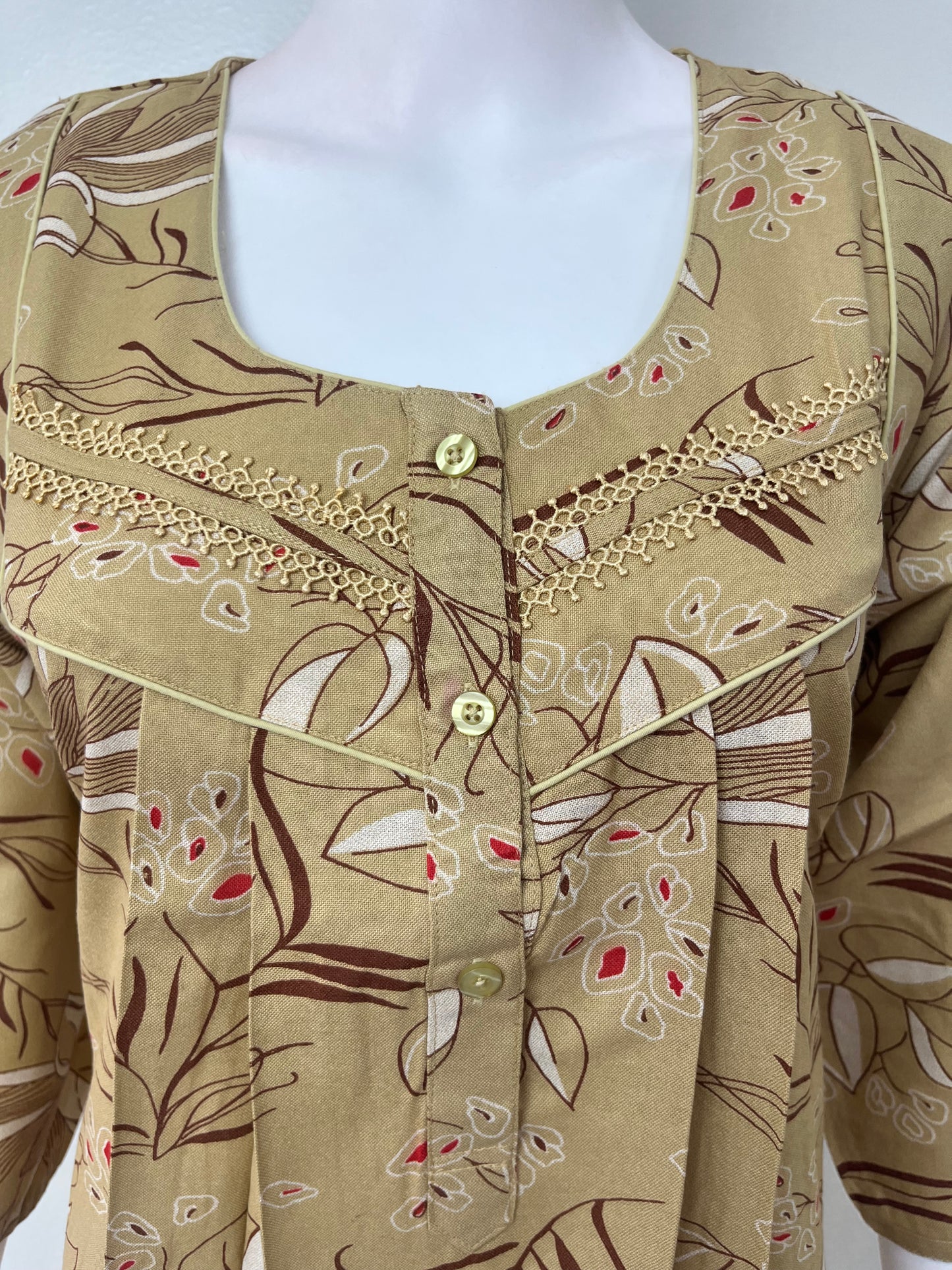 Yellow Floral Printed Alpine Nighty for Women