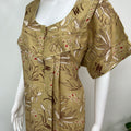 Beige Floral Printed Alpine Fabric Nighty