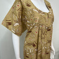 Beige Floral Printed Alpine Fabric Nighty