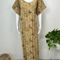 Beige Floral Printed Alpine Fabric Nighty