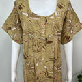 Beige Floral Printed Alpine Fabric Nighty