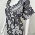 Gray Pleated Alpine Fabric Nightgown Soft & Breathable