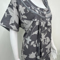 Gray Pleated Alpine Fabric Nightgown Soft & Breathable