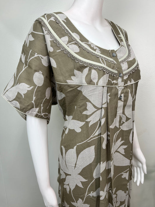Olive Green Premium Alpine Fabric Nightgown
