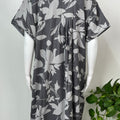 Gray Pleated Alpine Fabric Nightgown Soft & Breathable