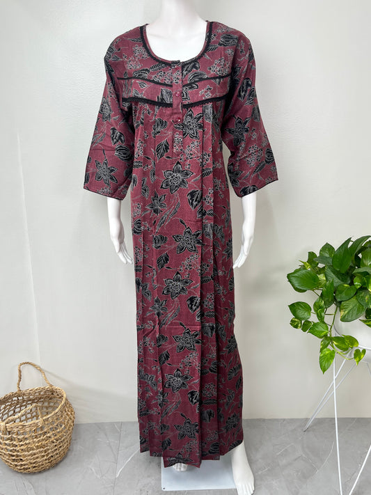 Maroon Soft & Breathable Alpine Nighty Perfect for All Seasons