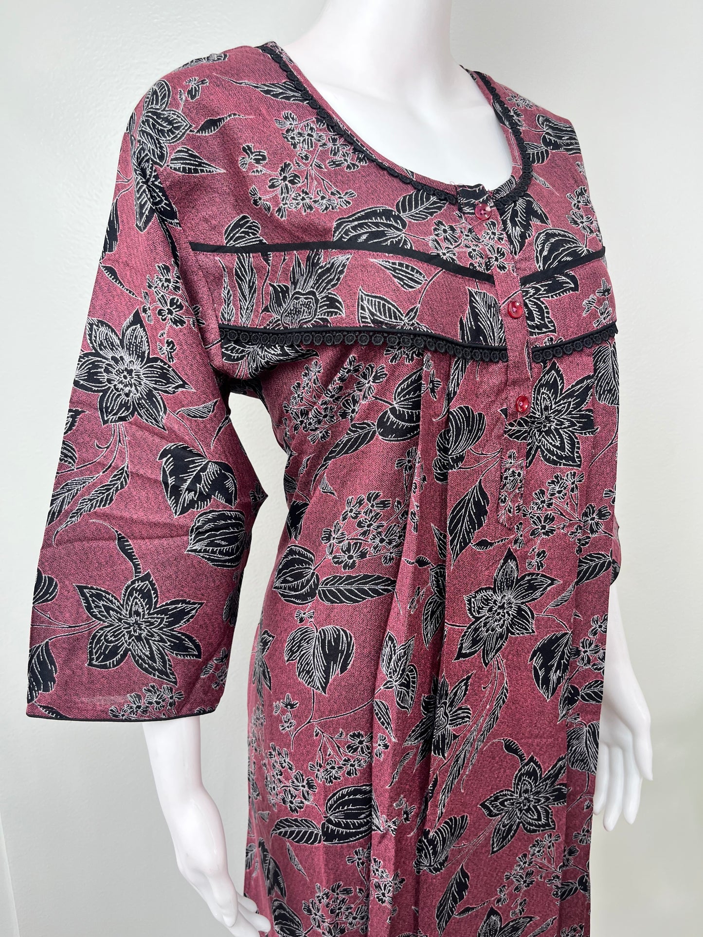 Maroon Soft & Breathable Alpine Nighty Perfect for All Seasons