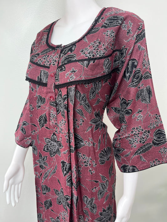 Maroon Soft & Breathable Alpine Nighty Perfect for All Seasons