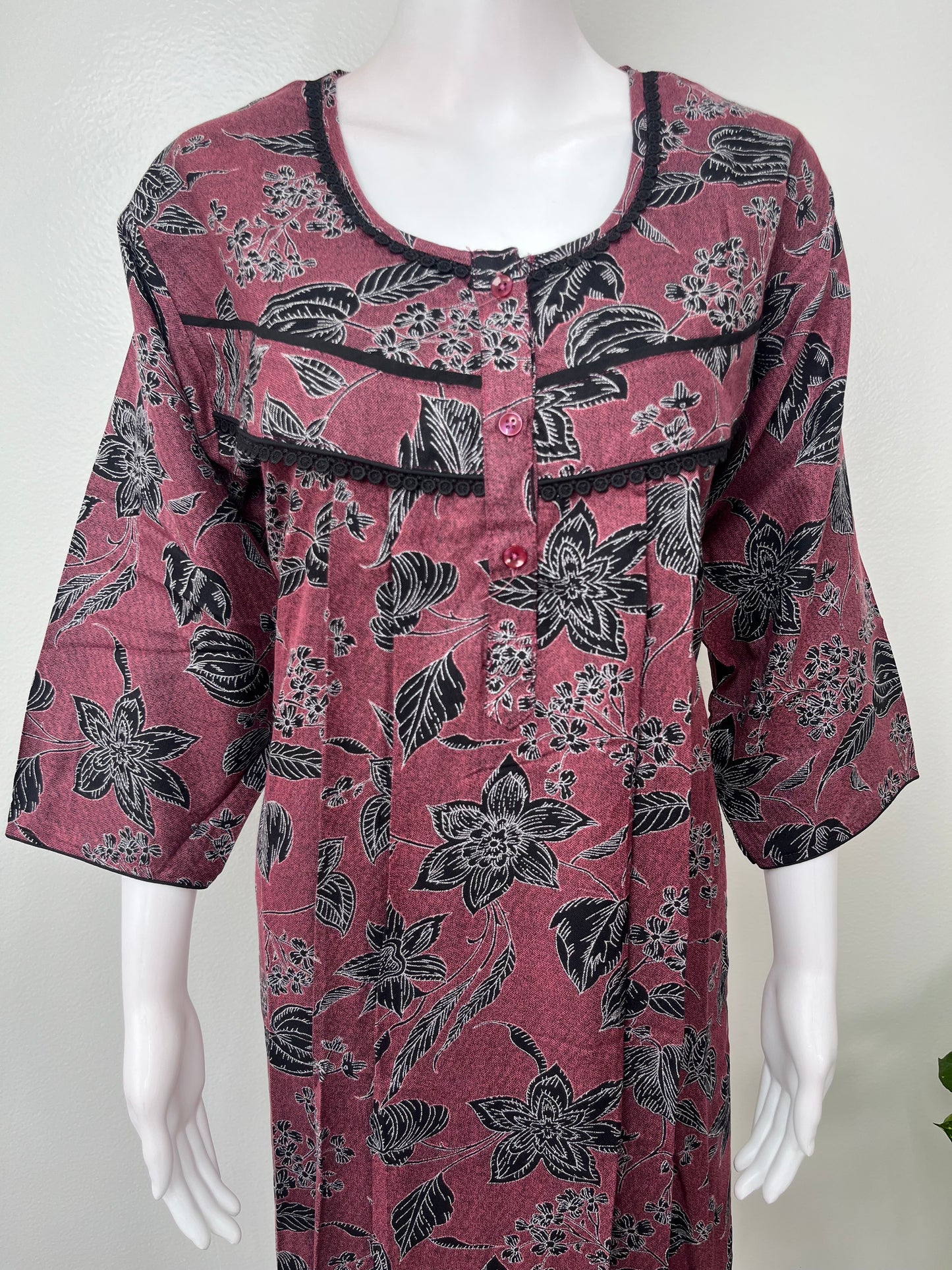 Maroon Soft & Breathable Alpine Nighty Perfect for All Seasons