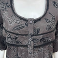 Black Pleated Alpine Fabric Nightgown for Women