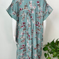Sea Green Floral Printed Alpine Fabric Nightgown