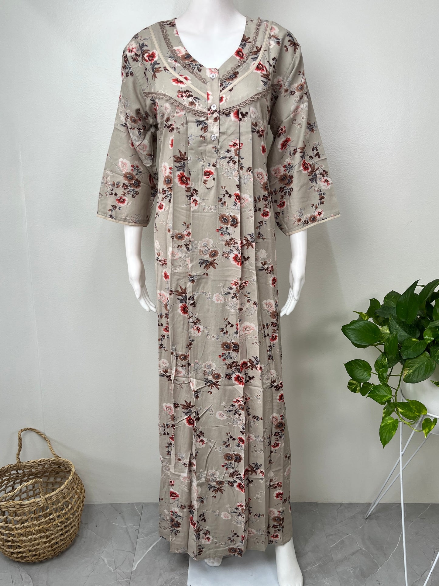 Cream Soft & Breathable Alpine Fabric Nighty