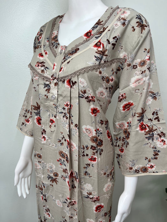 Cream Soft & Breathable Alpine Fabric Nighty