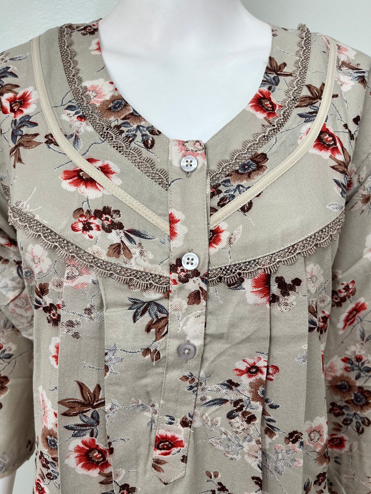 Cream Soft & Breathable Alpine Fabric Nighty