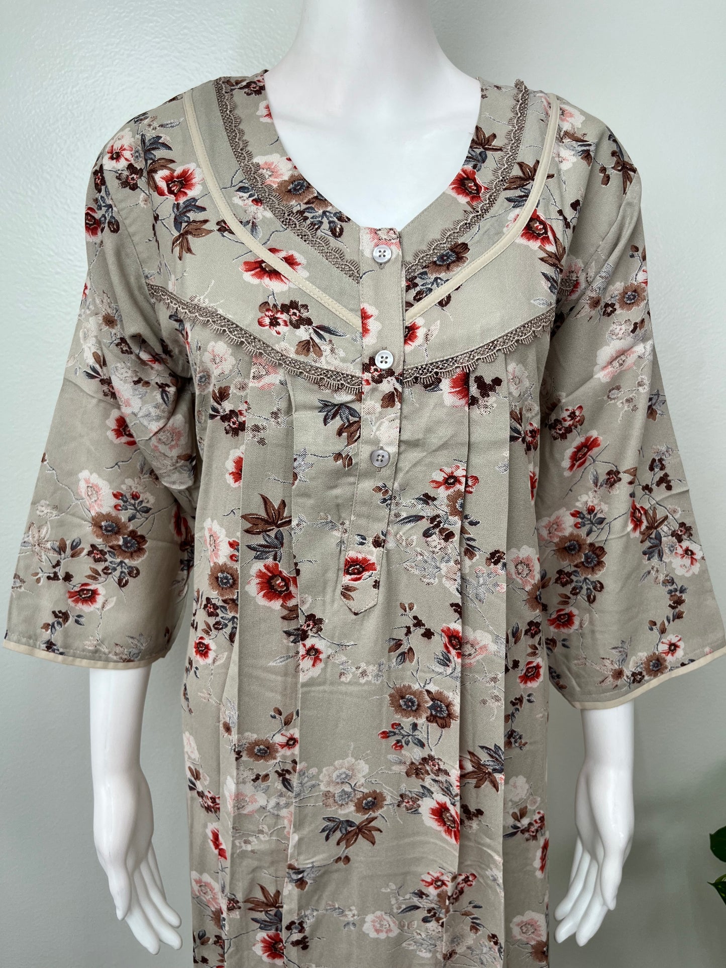 Cream Soft & Breathable Alpine Fabric Nighty