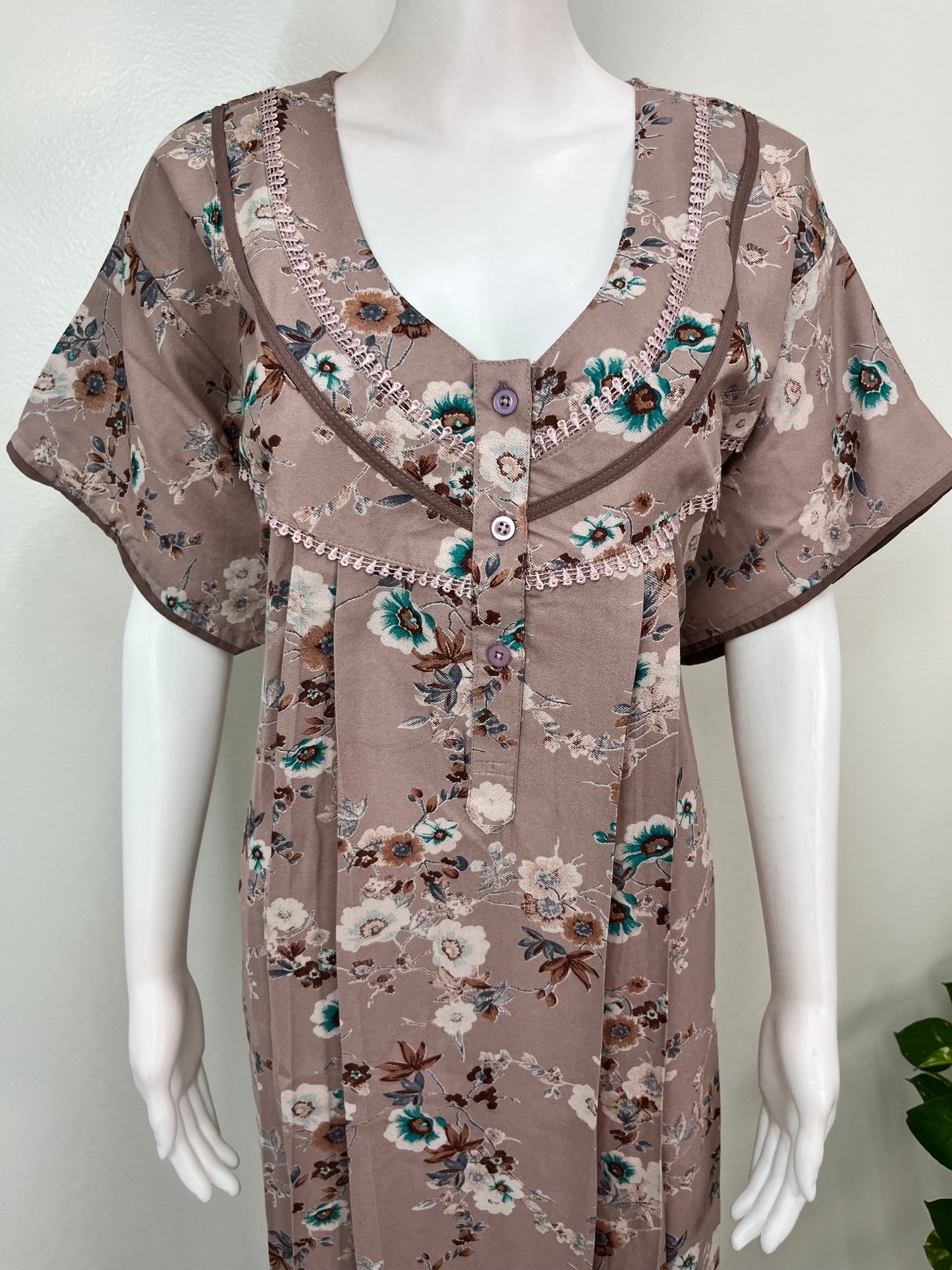 Desert Brown Alpine Fabric Nightgown Soft & Breathable