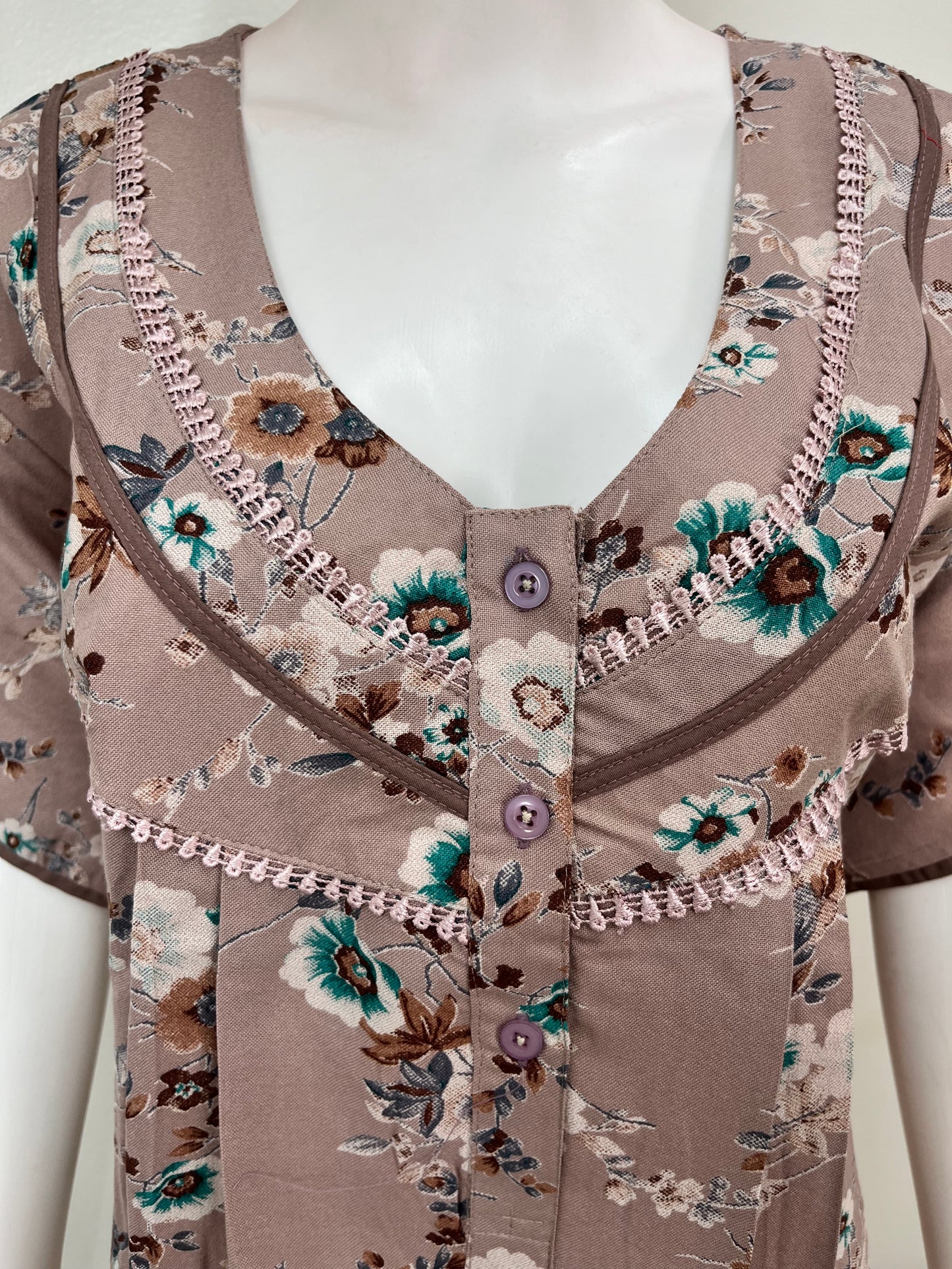Desert Brown Alpine Fabric Nightgown Soft & Breathable