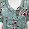 Sea Green Floral Printed Alpine Fabric Nightgown
