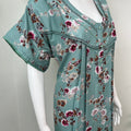 Sea Green Floral Printed Alpine Fabric Nightgown