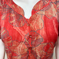 Orange Floral Printed Frock Style Alpine Nighty