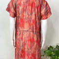 Orange Floral Printed Frock Style Alpine Nighty
