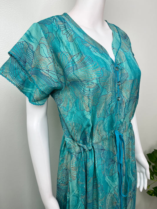 Teal Blue Alpine Fabric Umbrella Nightgown