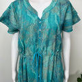 Teal Blue Alpine Fabric Umbrella Nightgown