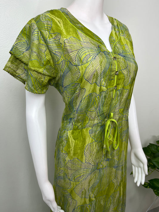 Lime Green Umbrella Style Alpine Fabric Nightgown