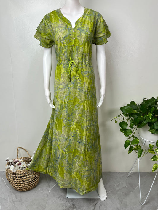 Lime Green Umbrella Style Alpine Fabric Nightgown
