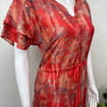 Orange Floral Printed Frock Style Alpine Nighty